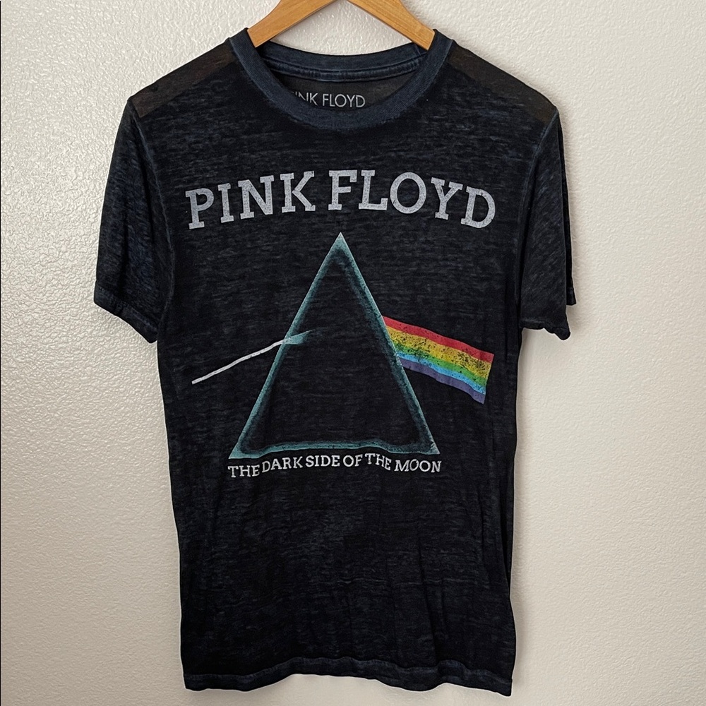 Pink Floyd Dark Side Of The Moon burn out sheer band tee S unisex